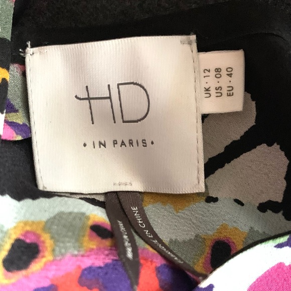 Anthropologie HD in Paris SZ 8 Moonset 100% Silk Asymmetrical Hem Paisley Top - Picture 8 of 10